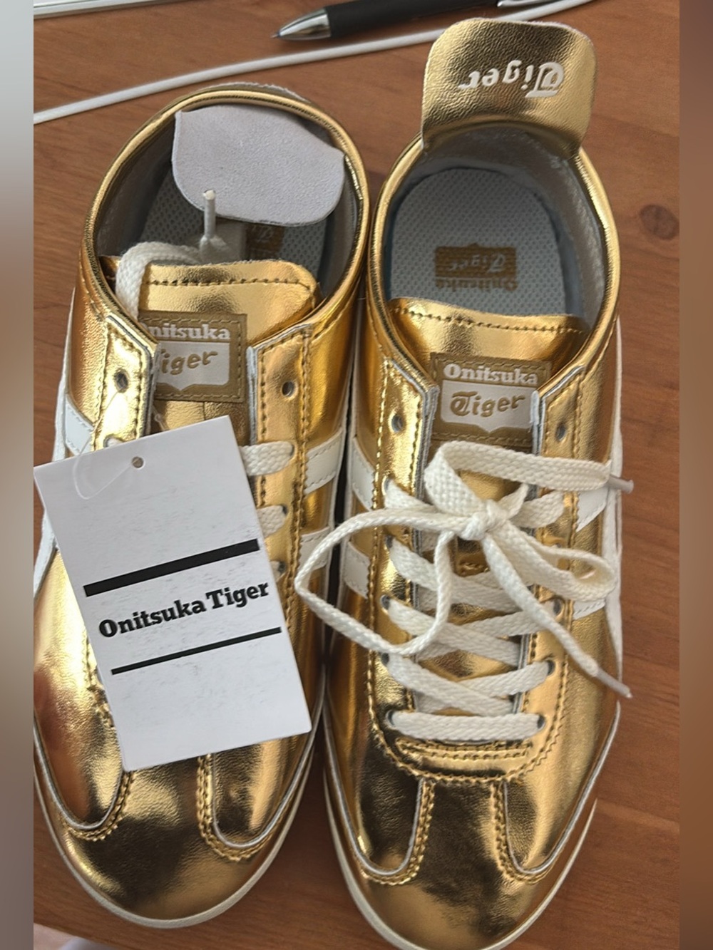 Onitsuka Tiger Metallic Gold Sneakers w7.5